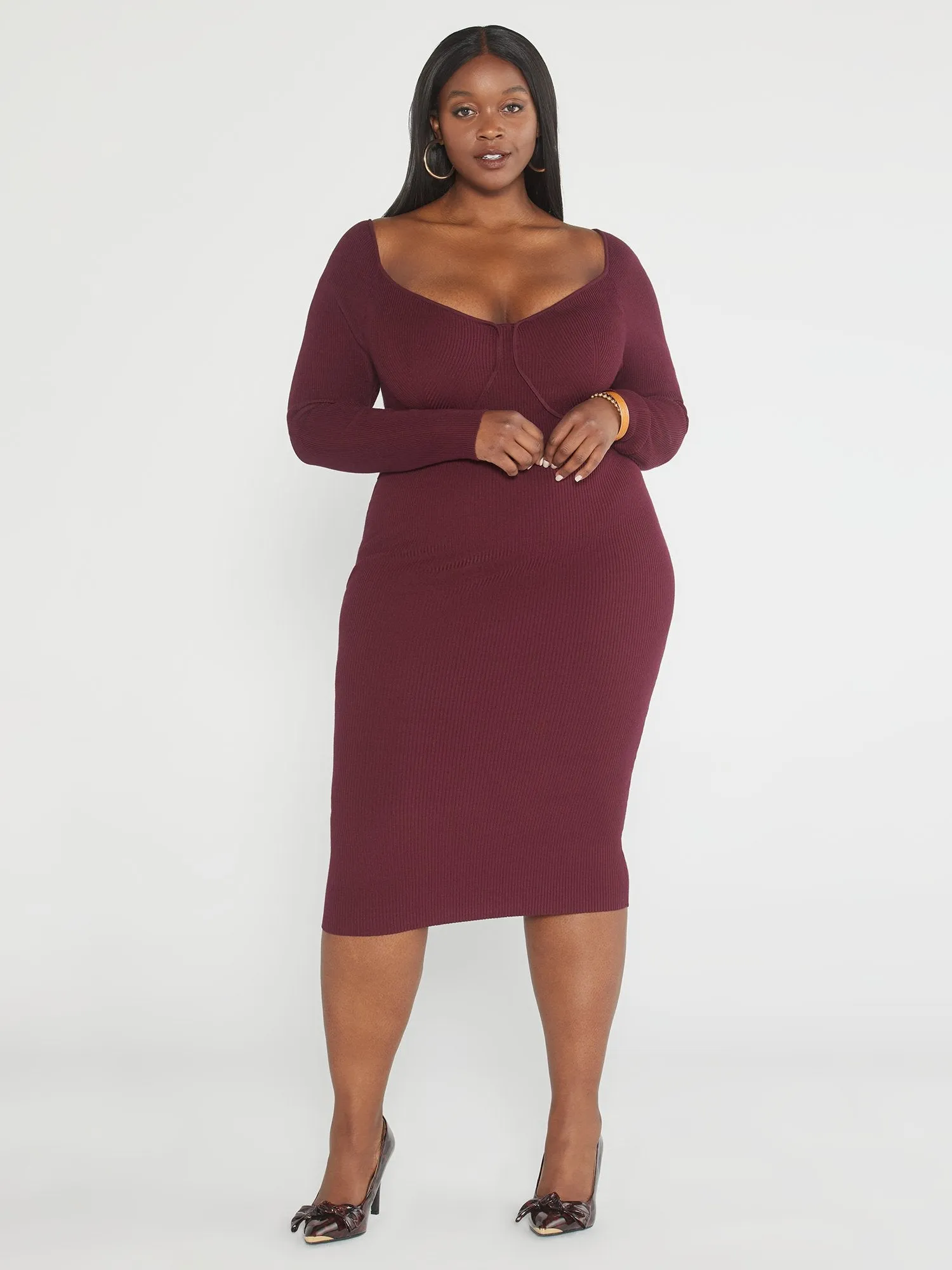 Lorena Ribbed Knit Sweater Dress