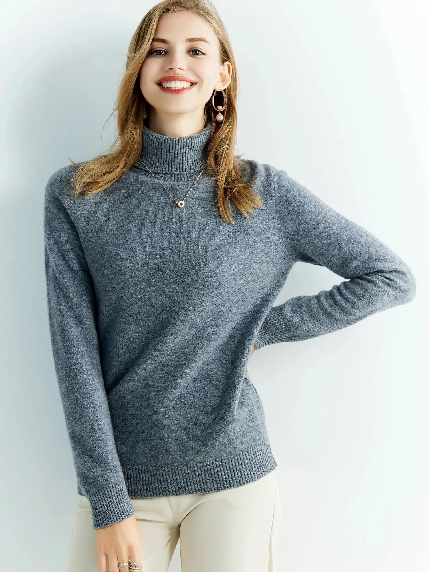 Luxurious 100% Merino Wool Turtleneck Sweater - Warm & Stylish