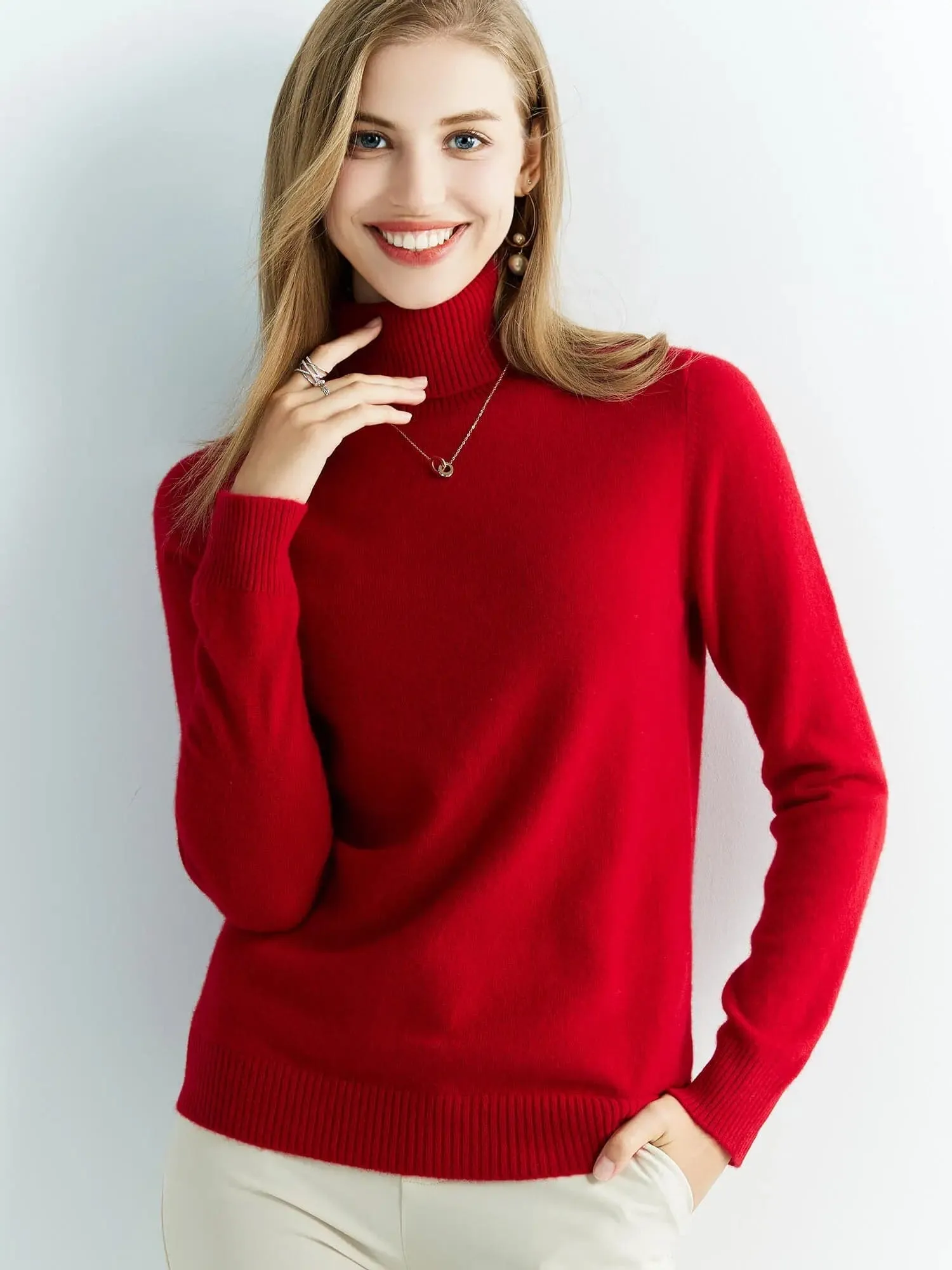 Luxurious 100% Merino Wool Turtleneck Sweater - Warm & Stylish