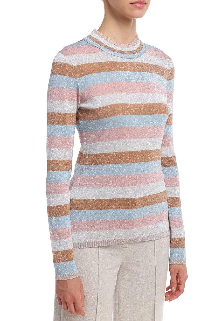 Marc Cain Collections Striped Lurex Sweater PC 41.16 M06 332