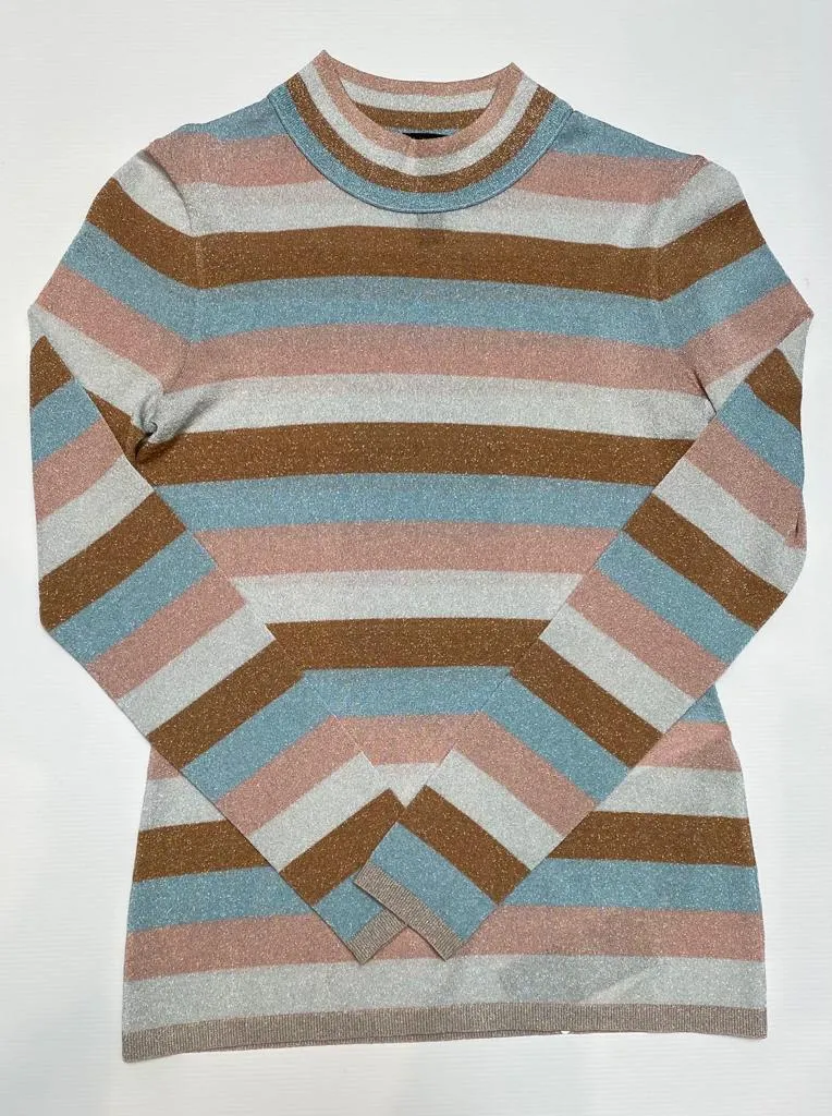 Marc Cain Collections Striped Lurex Sweater PC 41.16 M06 332