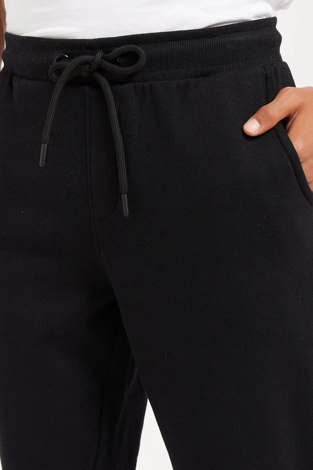 Men Black Basic Track Pants