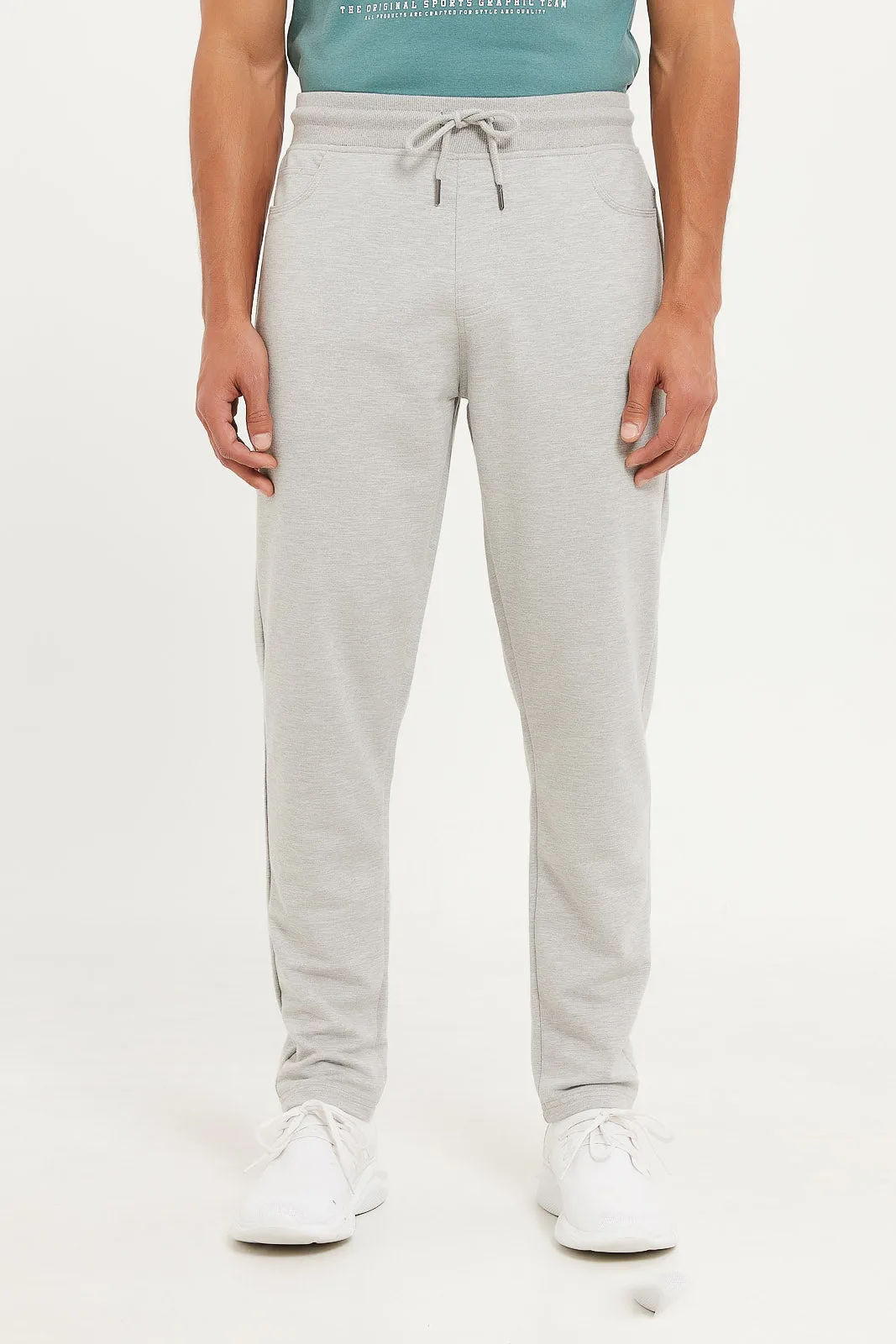 Men Grey 5 Pocket Track Pant