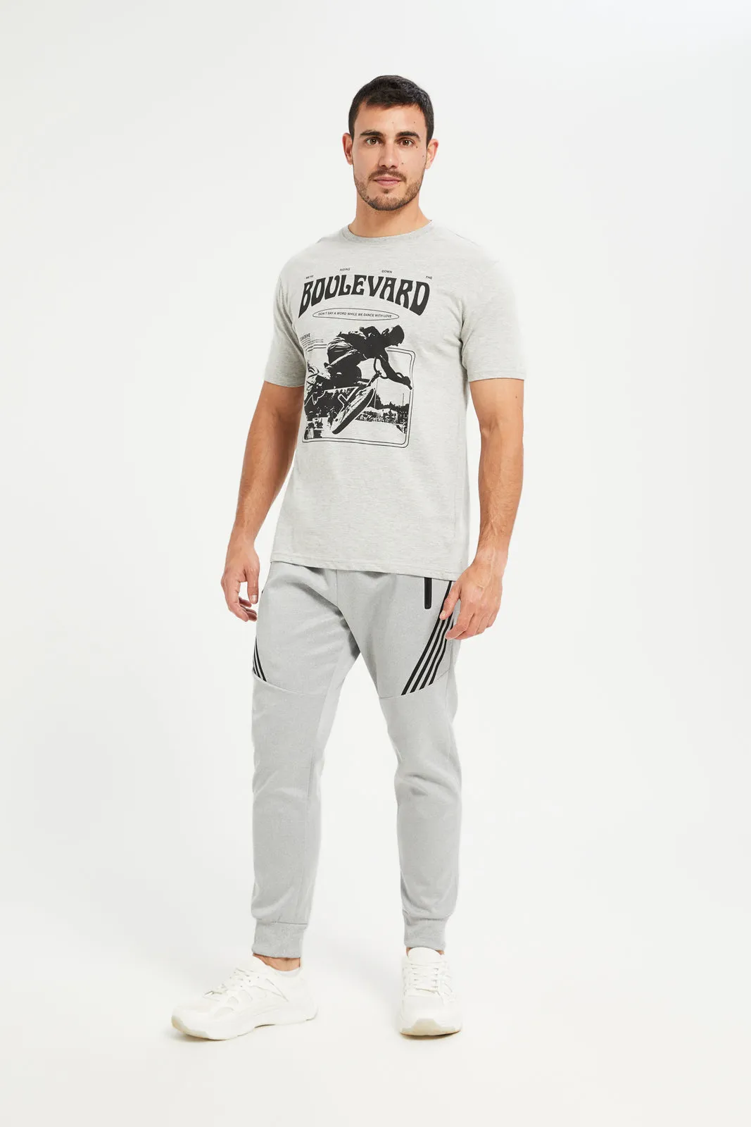 Men Grey Active Track Pants