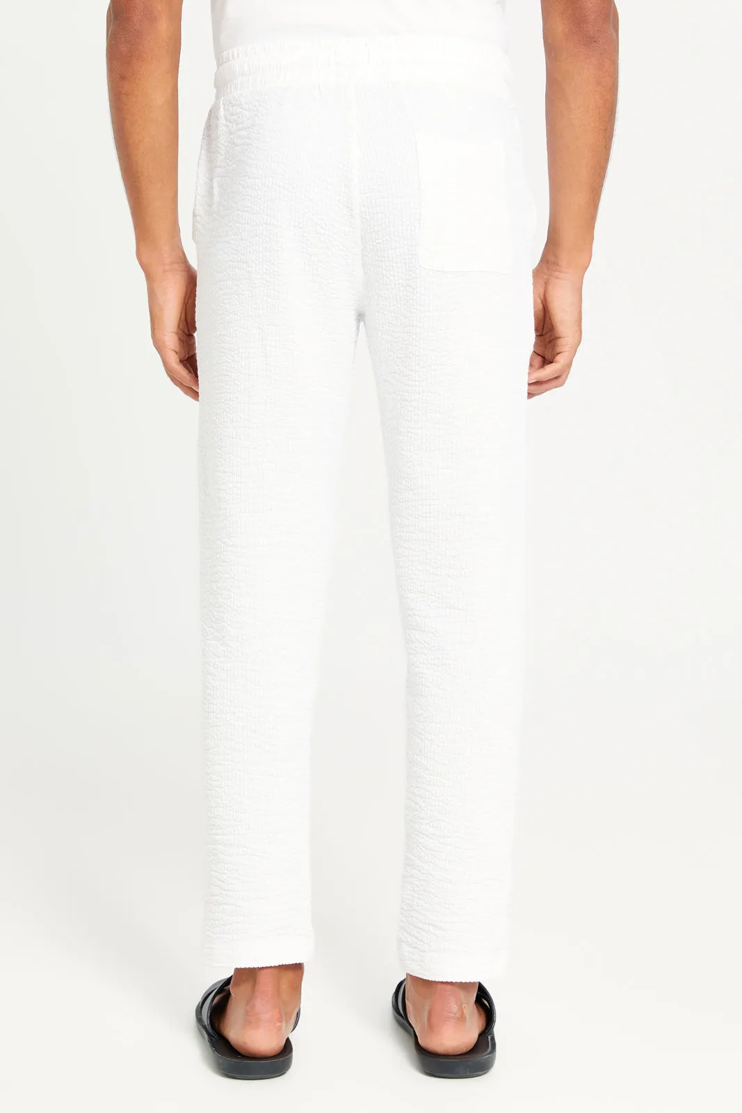 Men Ivory Jacquard Lounge Pants