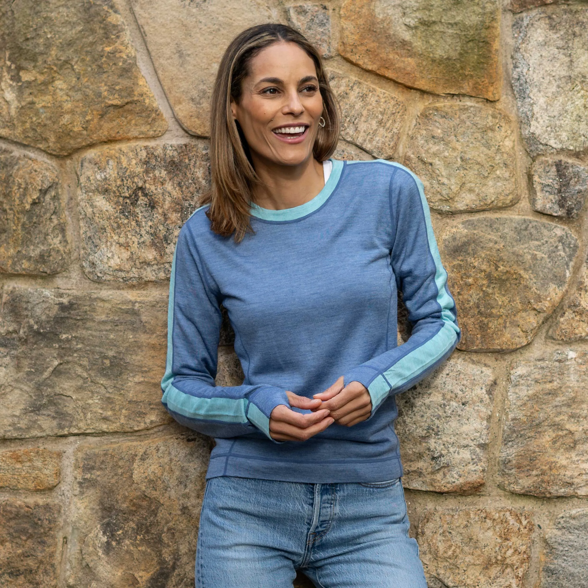 Merino Wool Crewneck Base Layer Top