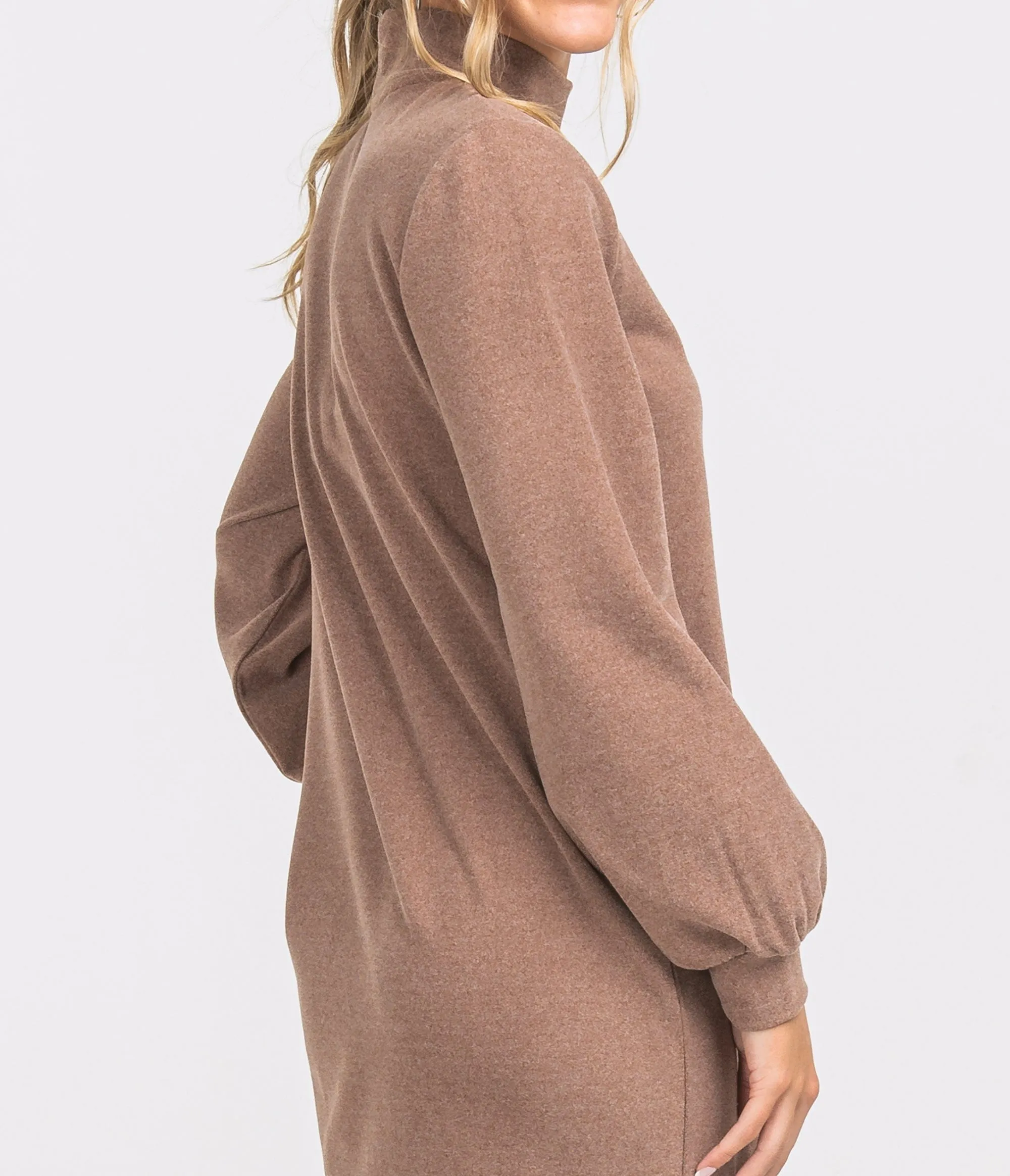 Mockneck Sweater Dress - Russet