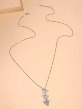 Modern Long Triangle Pendant Necklace