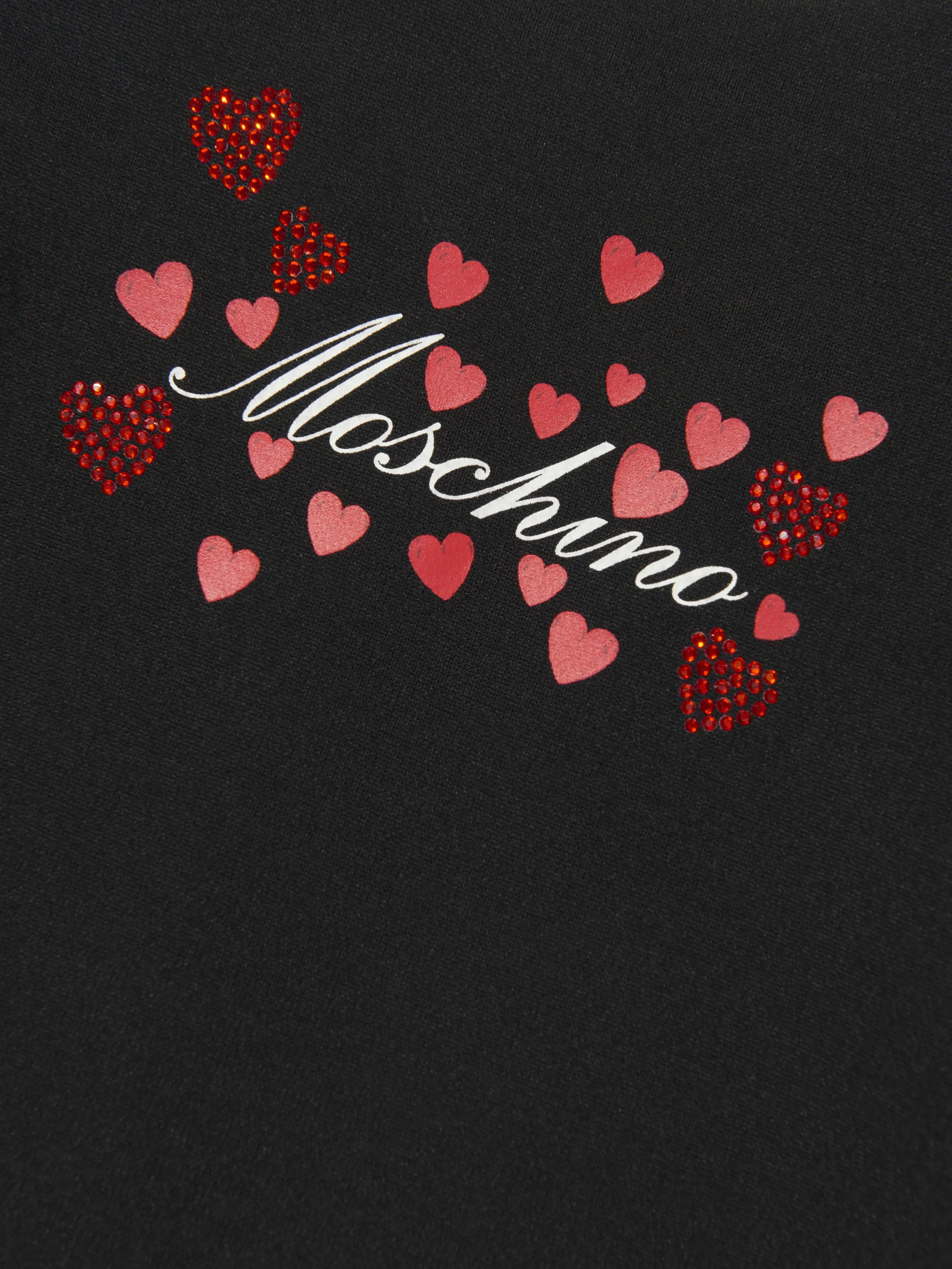 Moschino Girls Hearts Logo Dress in Black