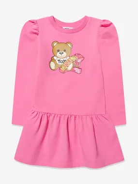 Moschino Girls Teddy Bear Sweater Dress in Pink