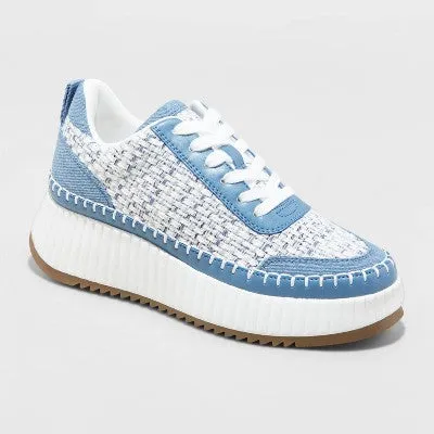 New - Universal Thread Women's Low Top Lace-Up Sneakers Memory Foam Insole Woven