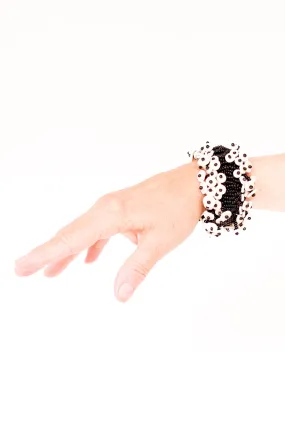 Ostrich Eggshell Skoonheid Bubble Bracelet, Black