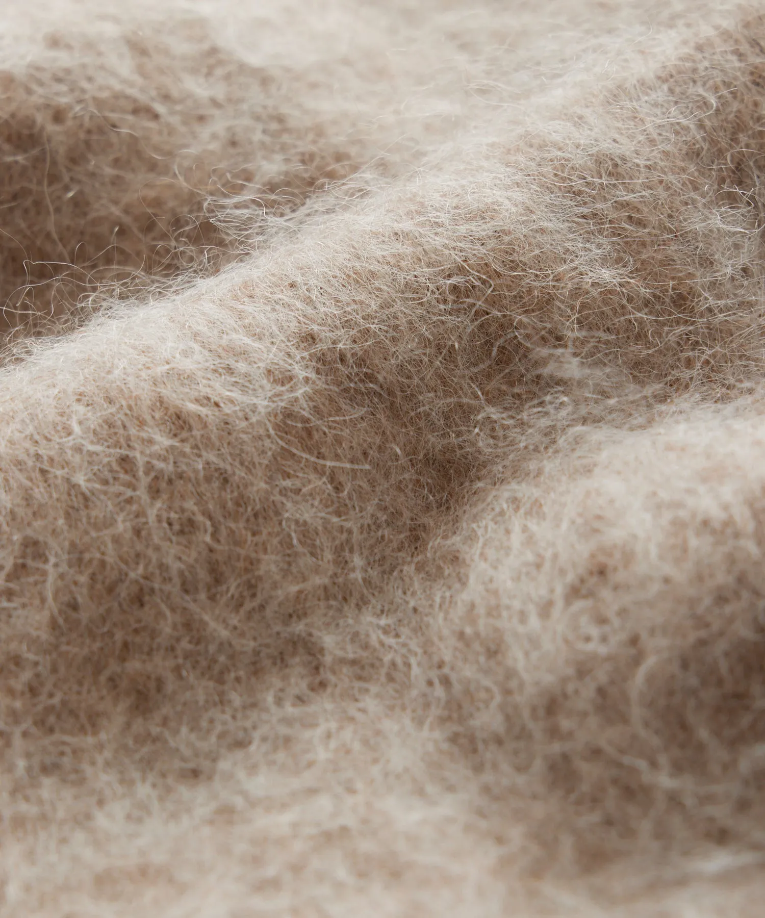 Over-Brushed Mohair Sweater Jacket in Sand Stone