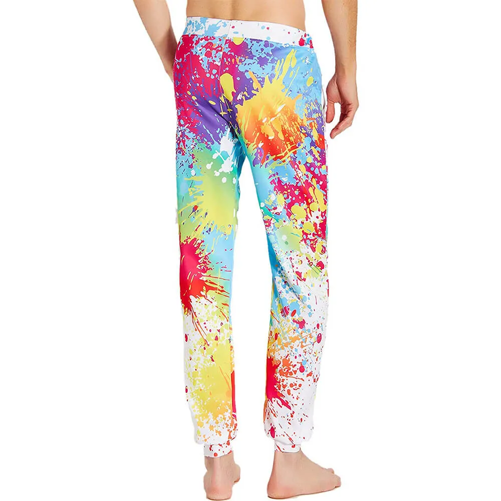 Paint Splatter White Funny Joggers