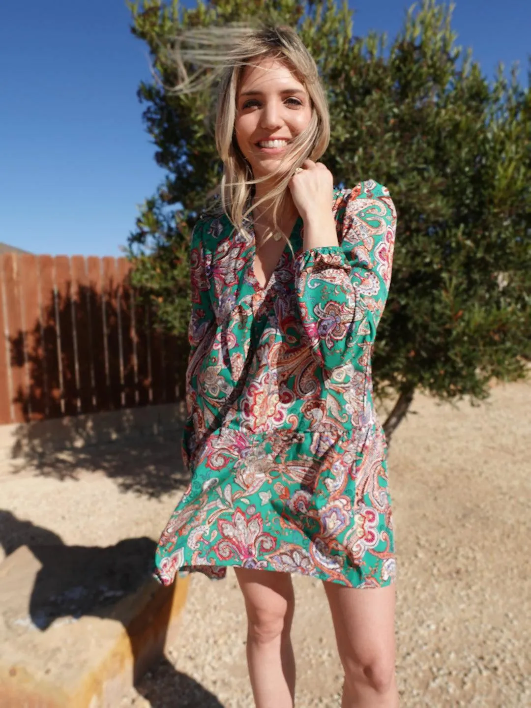 Paisley Pizazz Tiered Babydoll Dress