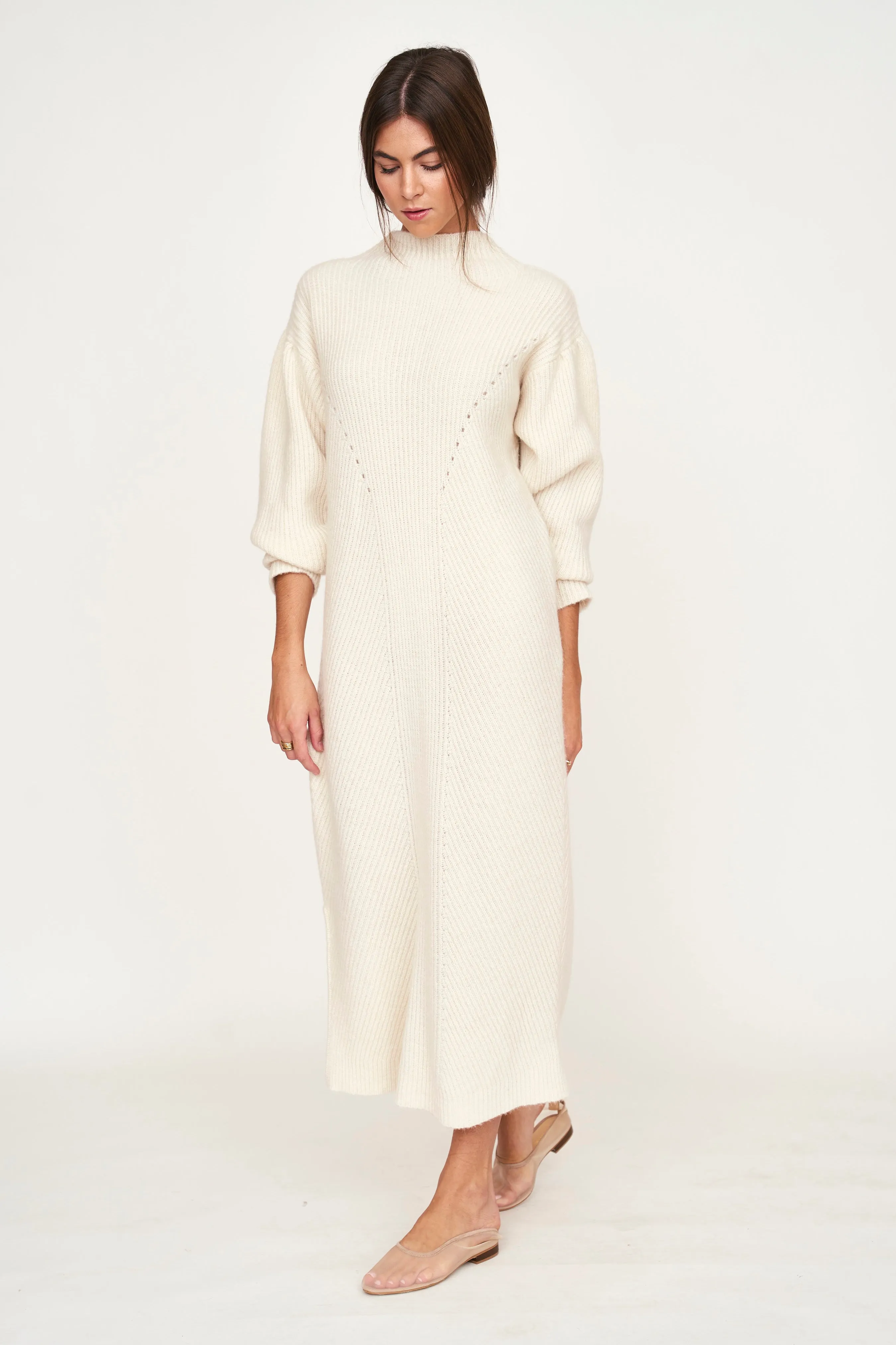 Pichu Pichu Sweater Dress in Ivory