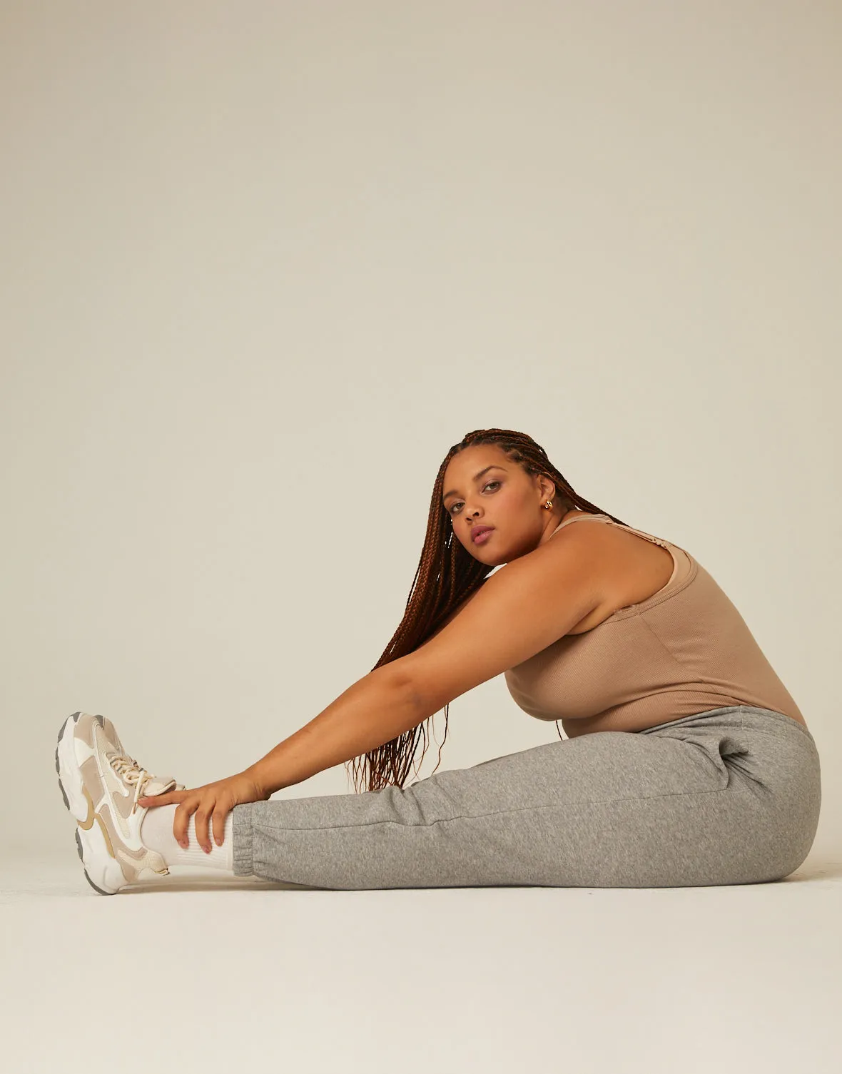 Plus Size Comfy Fleece Lined Joggers