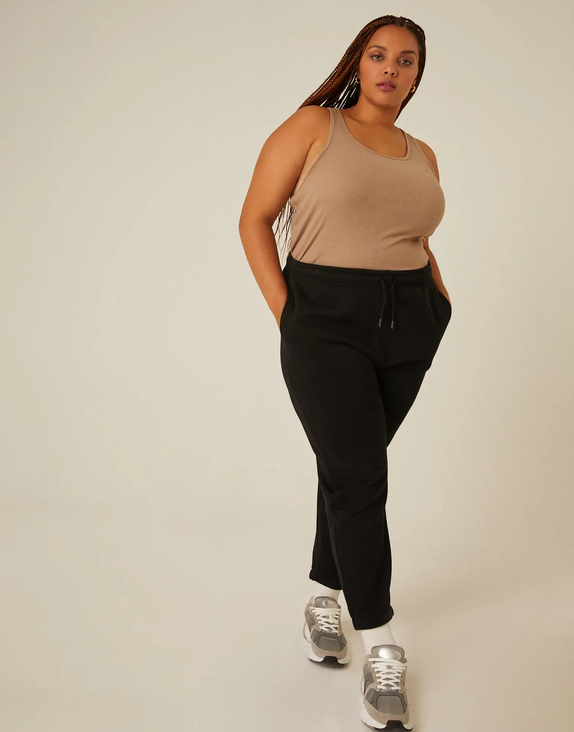 Plus Size Comfy Fleece Lined Joggers