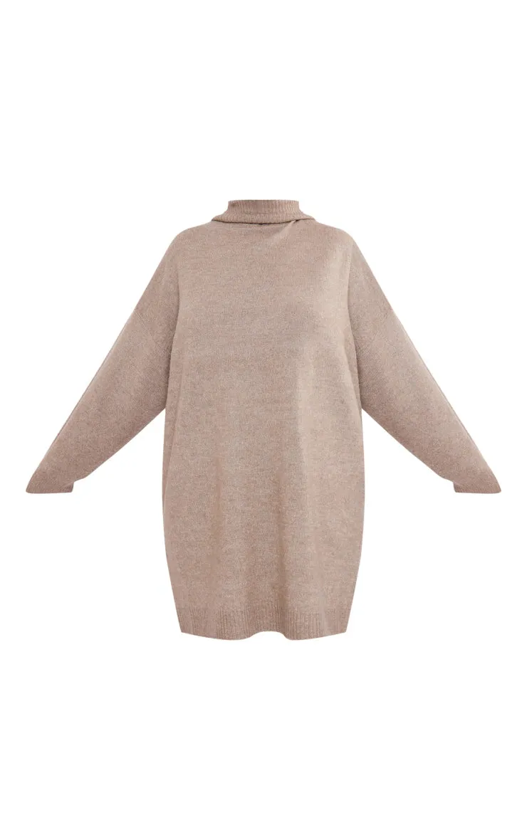 PLUS STONE KNITTED SLOUCHY SWEATER DRESS