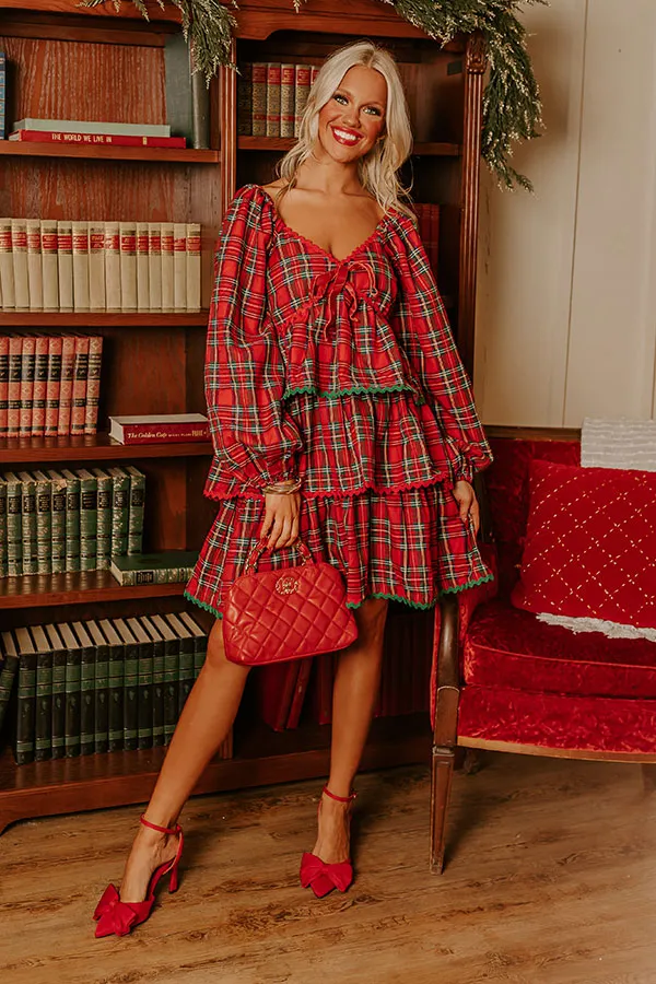 Polished Plaid Tiered Mini Dress