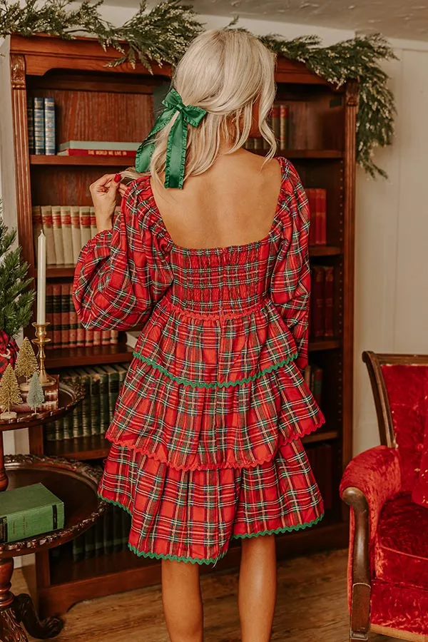 Polished Plaid Tiered Mini Dress