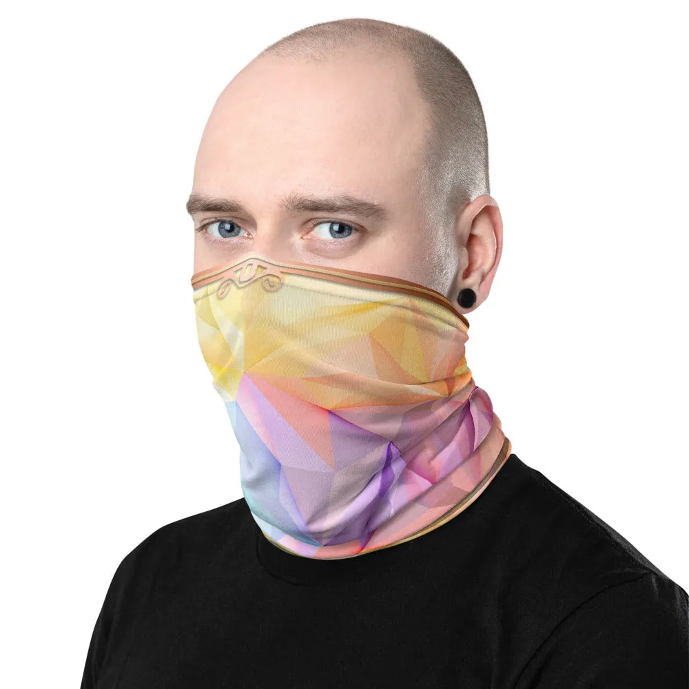 Polygon Art Neck Gaiter Abstract Face Mask Polygon Colors Neck Tube in 3 Colors Headband, PF - 11226