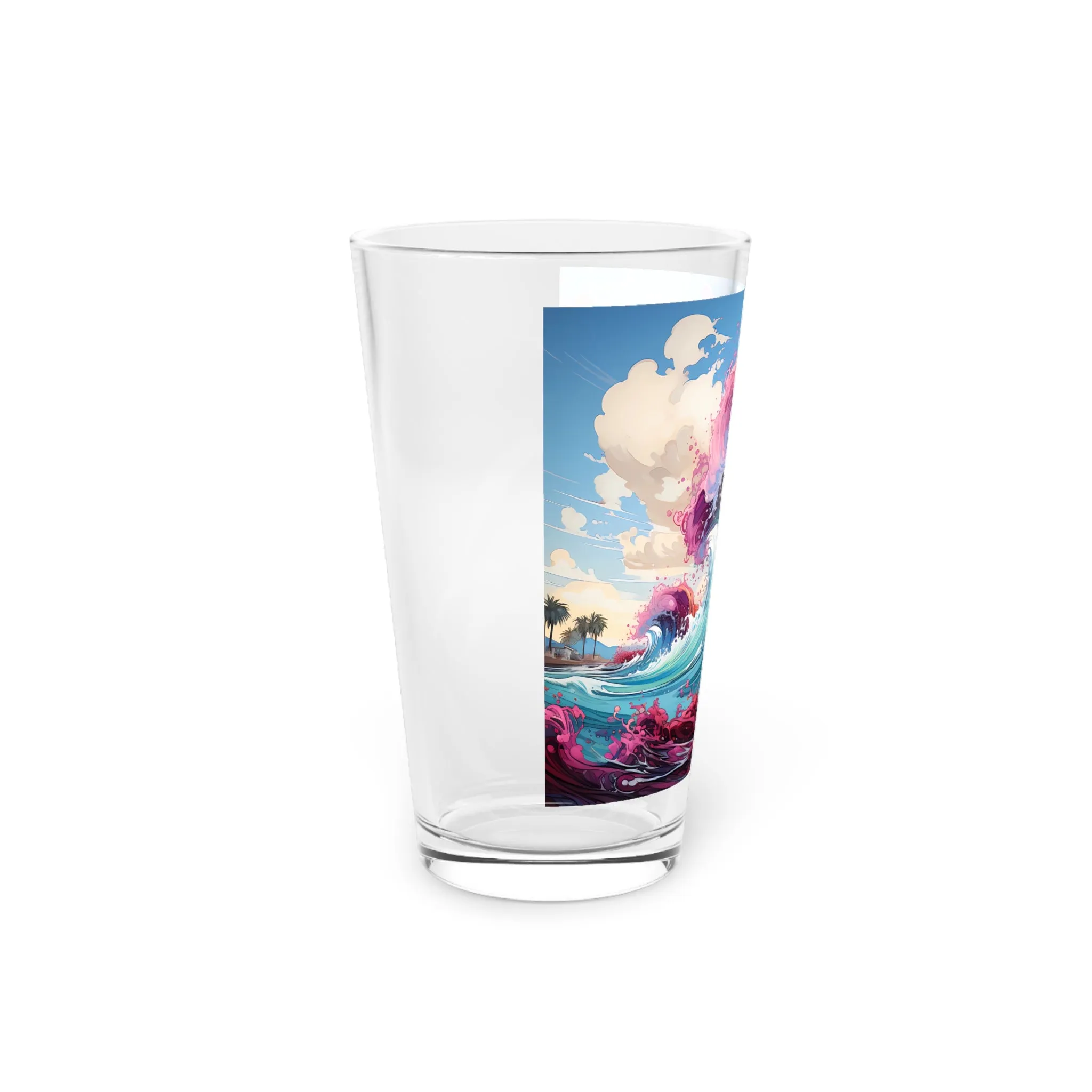 Psychedelic Wave - Pint Glass, 16oz - Wave Design #003