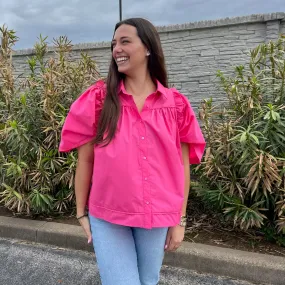 Puff Sleeve Blouse- Pink