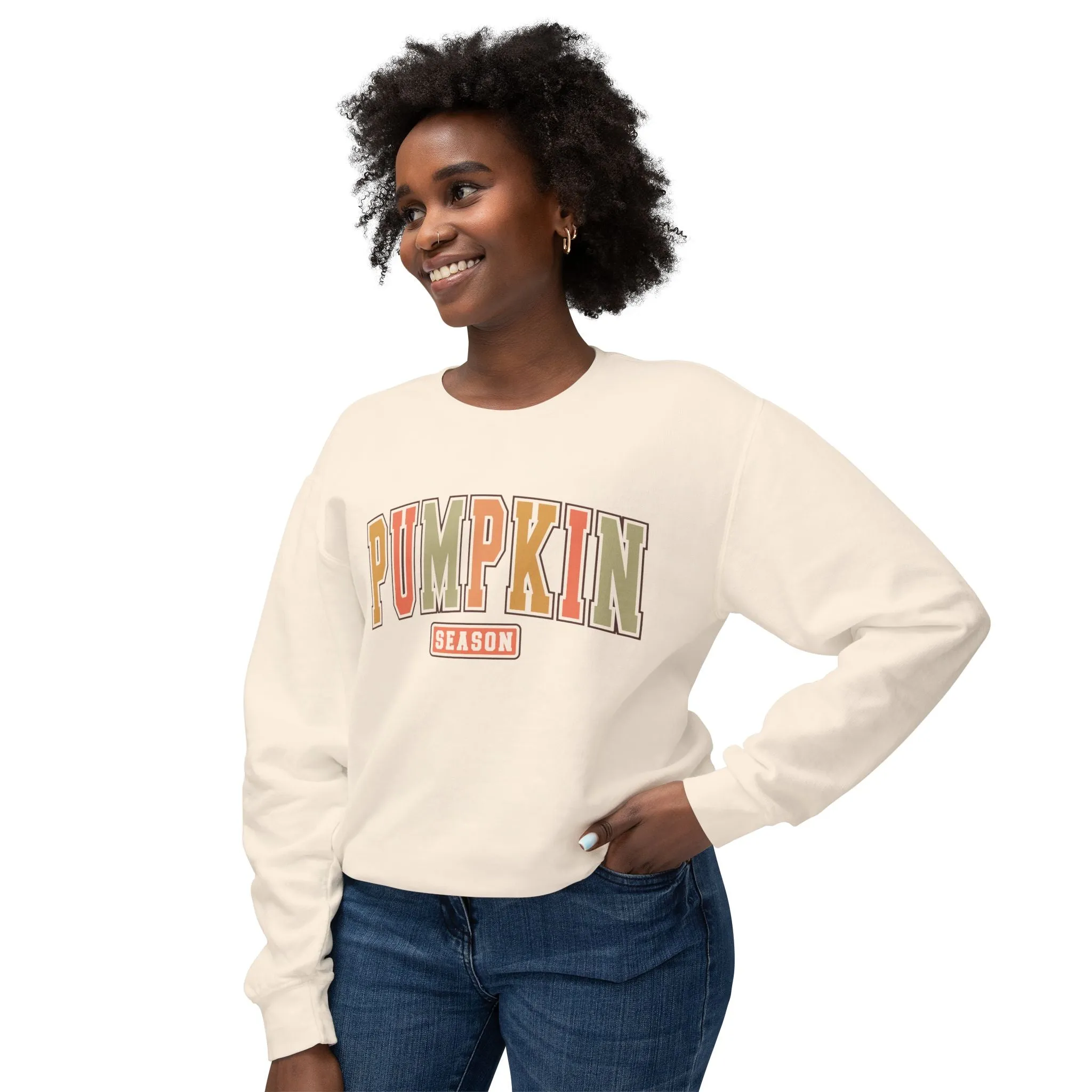 Pumpkin Season Unisex Lightweight Crewneck Sweatshirt