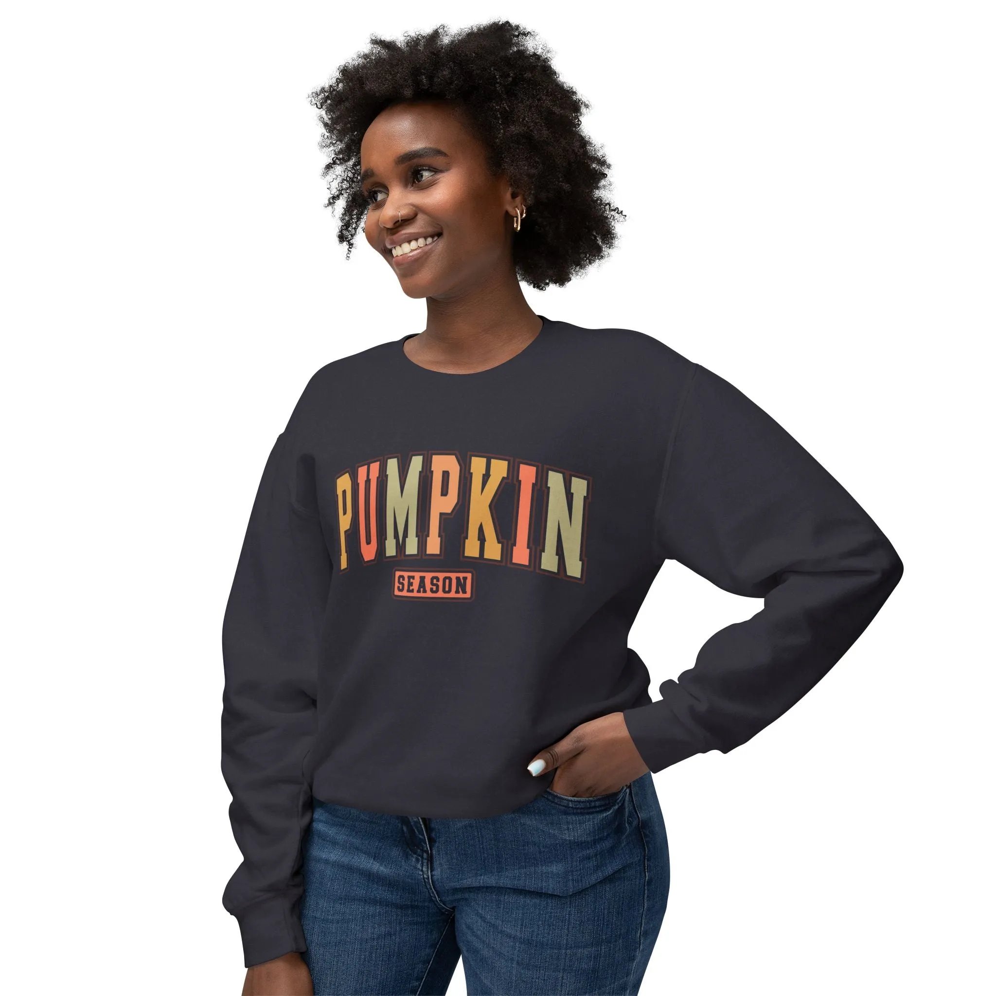 Pumpkin Season Unisex Lightweight Crewneck Sweatshirt