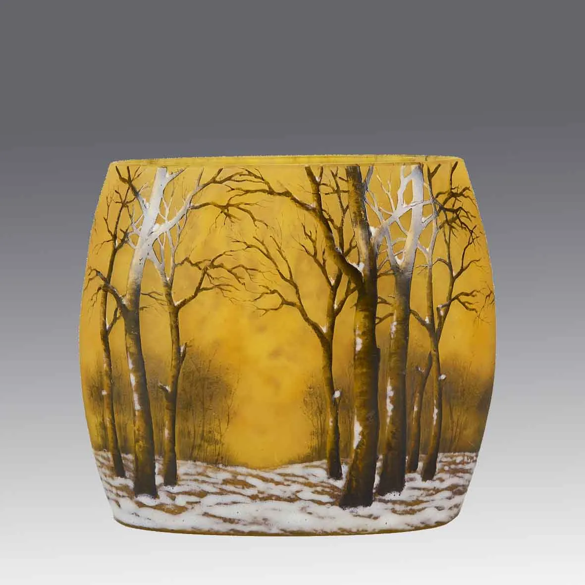 "Paysage d’Hiver" Vase by Daum Frères