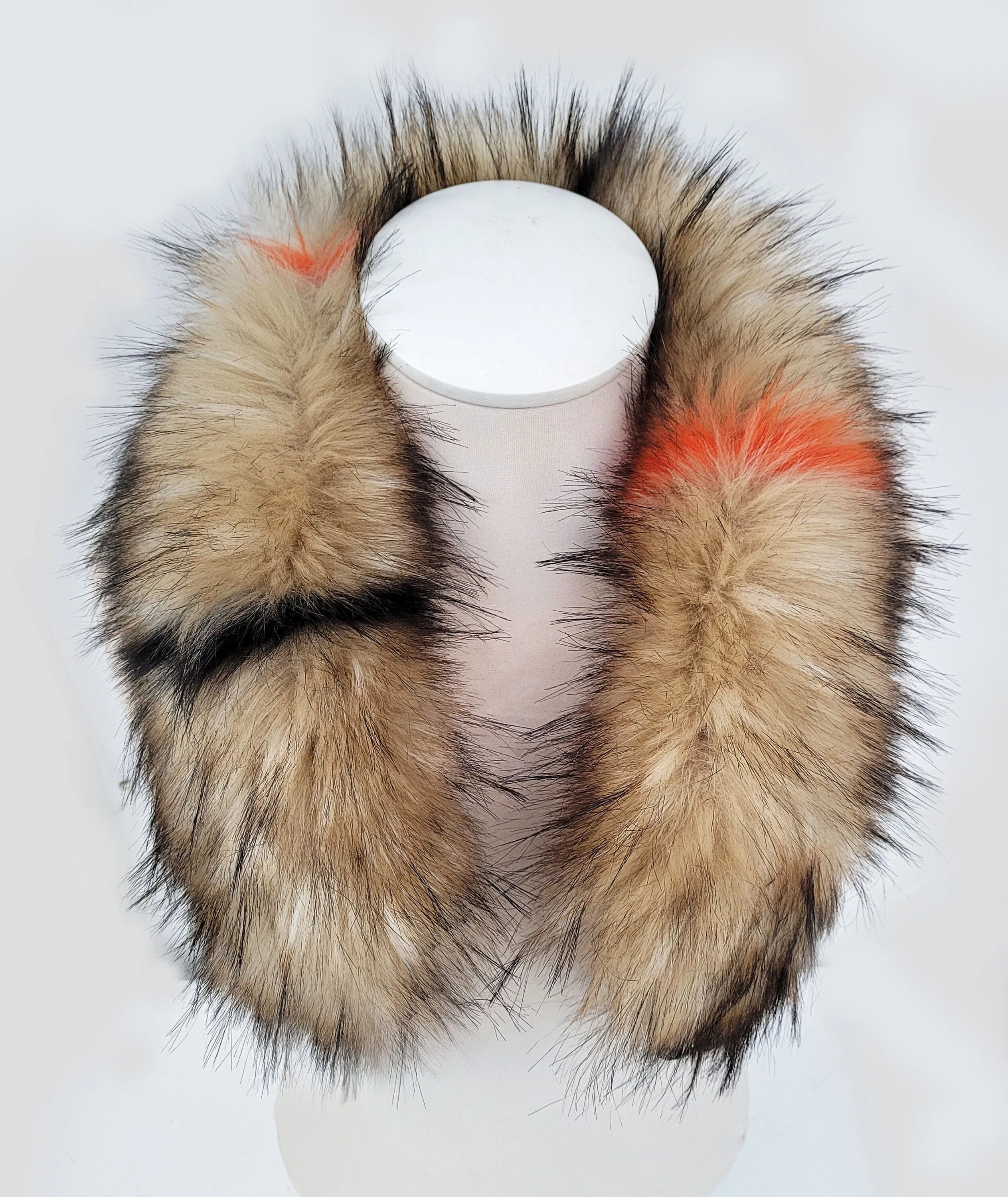 READY to SHIP Faux Fur Vegan Trim Hood 70 cm, Faux Fur Collar Trim, Fun Fur, Fur Ruff, Faux Fur Hood, Hood Fur Jacket, Fur stripe, Raccoon