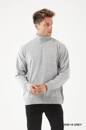 Recess Premium Light Grey Knit Turtle Neck Sweater