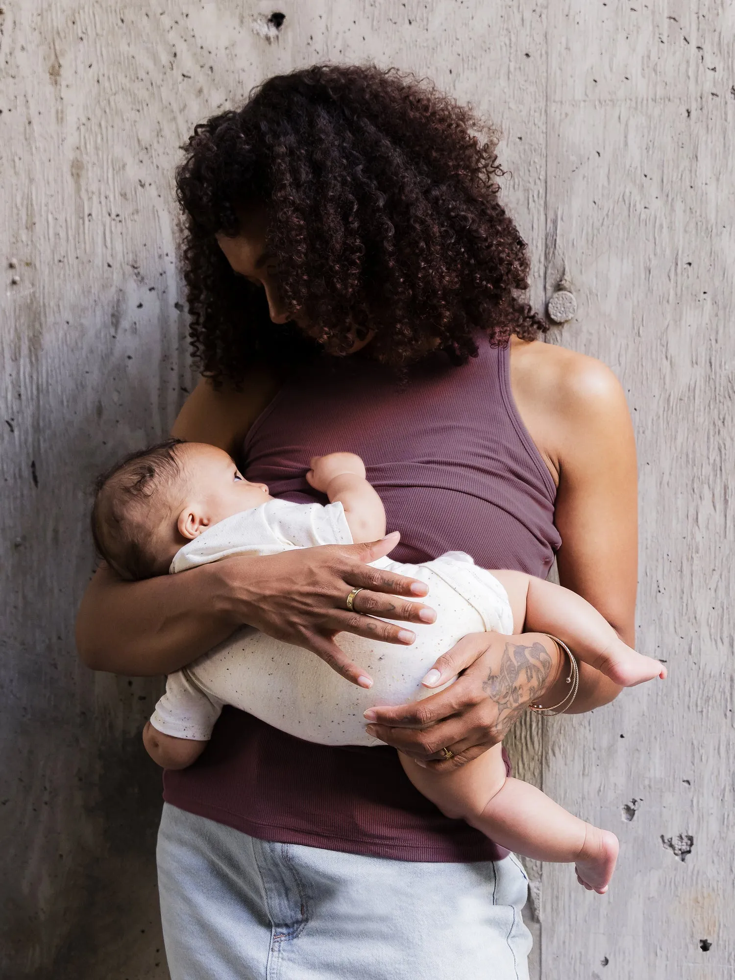 Ribbed Bamboo Racerback Nursing Tank | Burgundy Plum