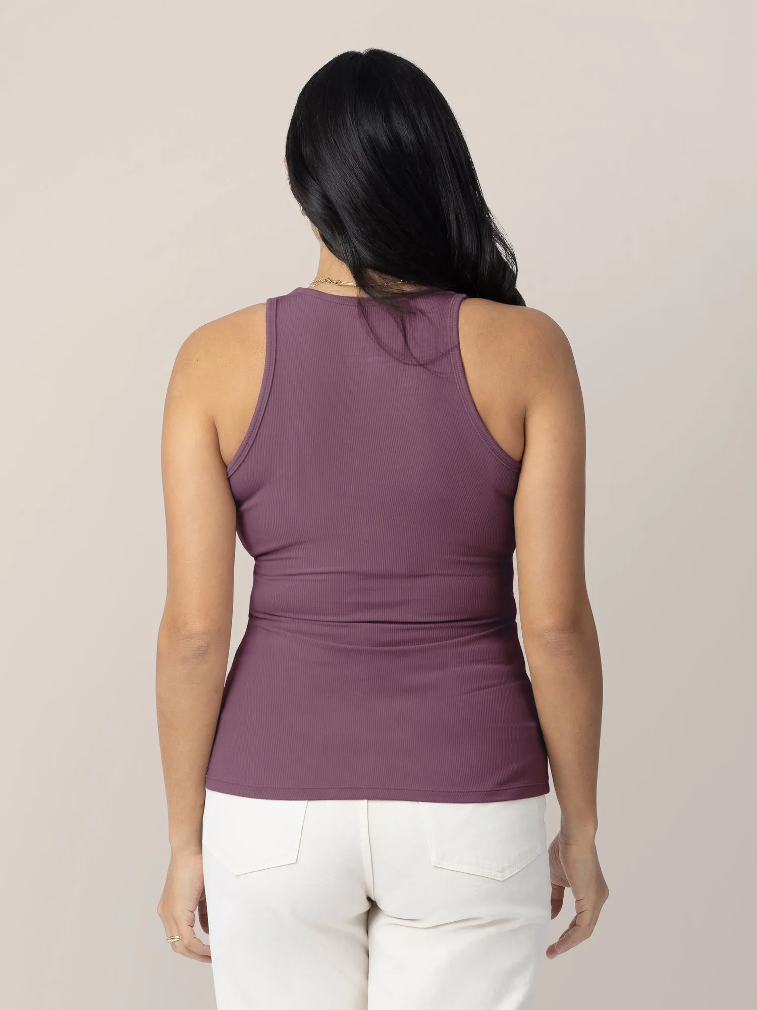 Ribbed Bamboo Racerback Nursing Tank | Burgundy Plum