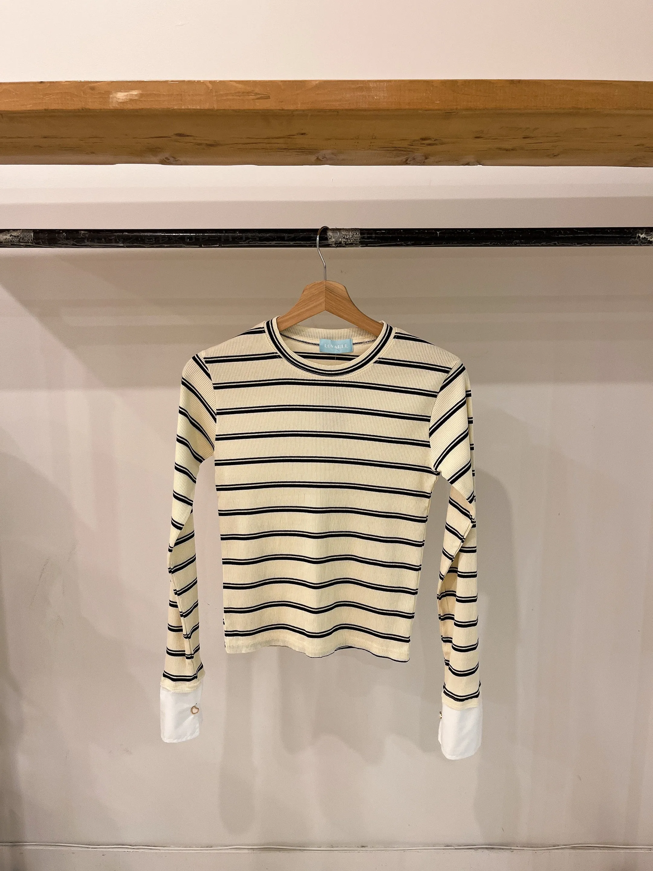 RITTO  Shirt cuff knit top