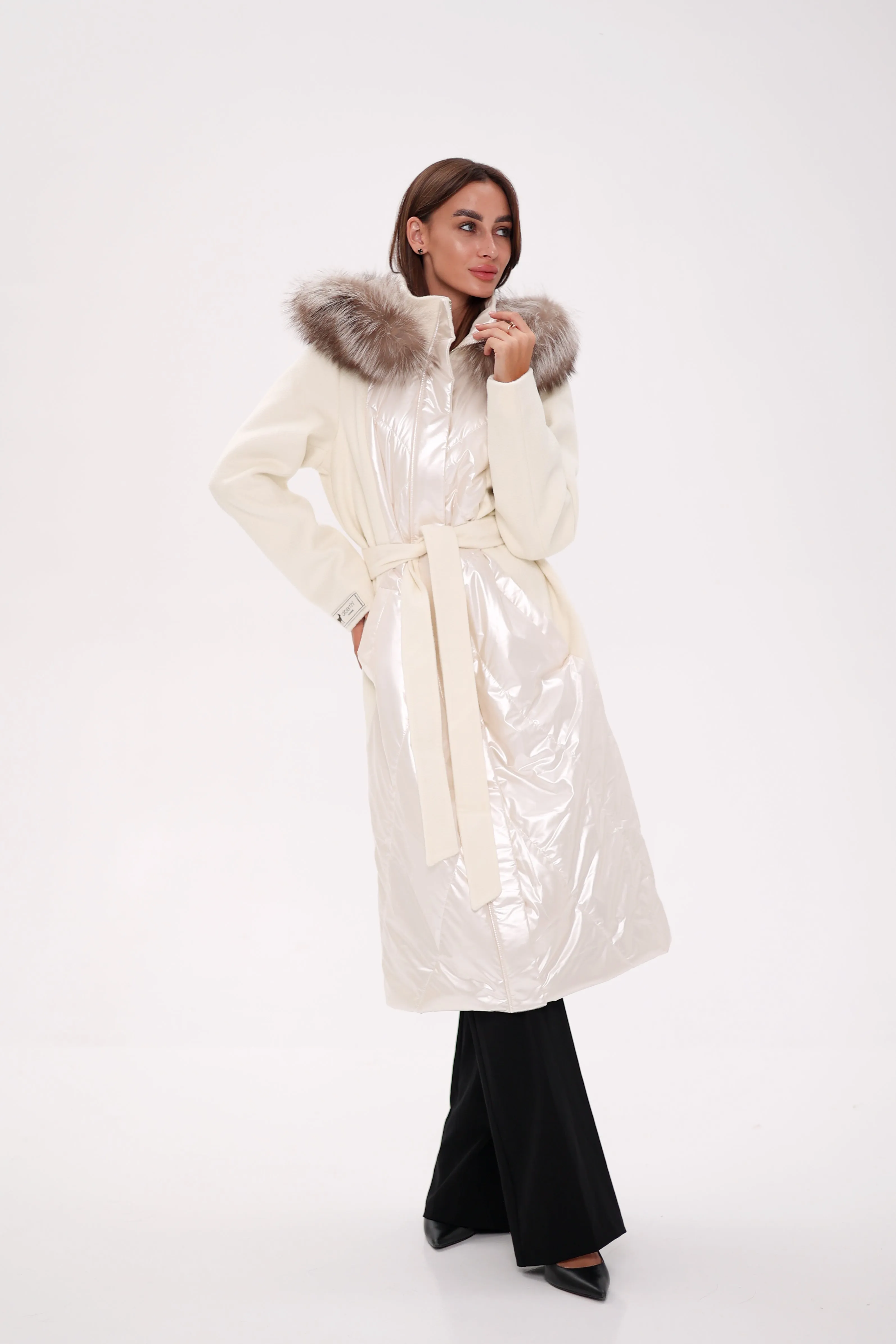 Saga®Furs Silver Fox Wool Alpaca Freudenberg Comfortemp® Coat