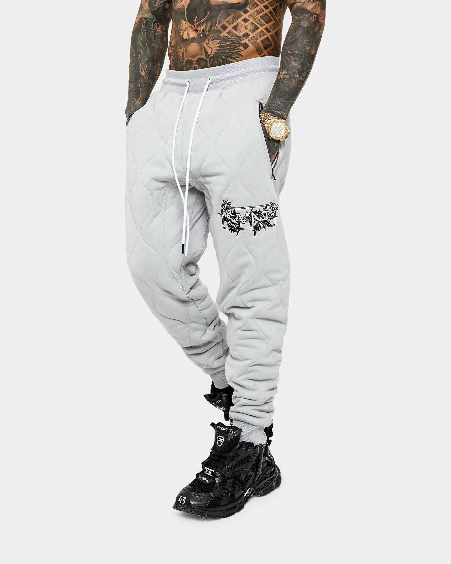 Saint Morta Lover Quilted Sweat Pants Grey