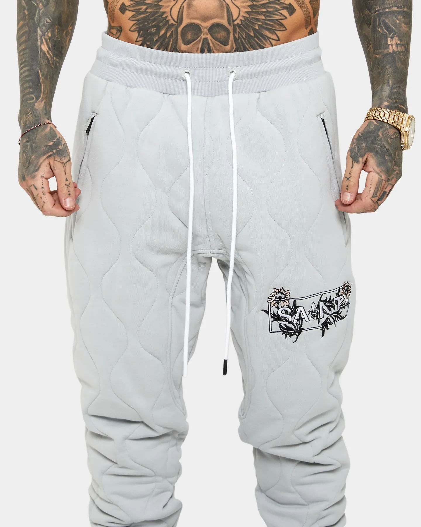 Saint Morta Lover Quilted Sweat Pants Grey