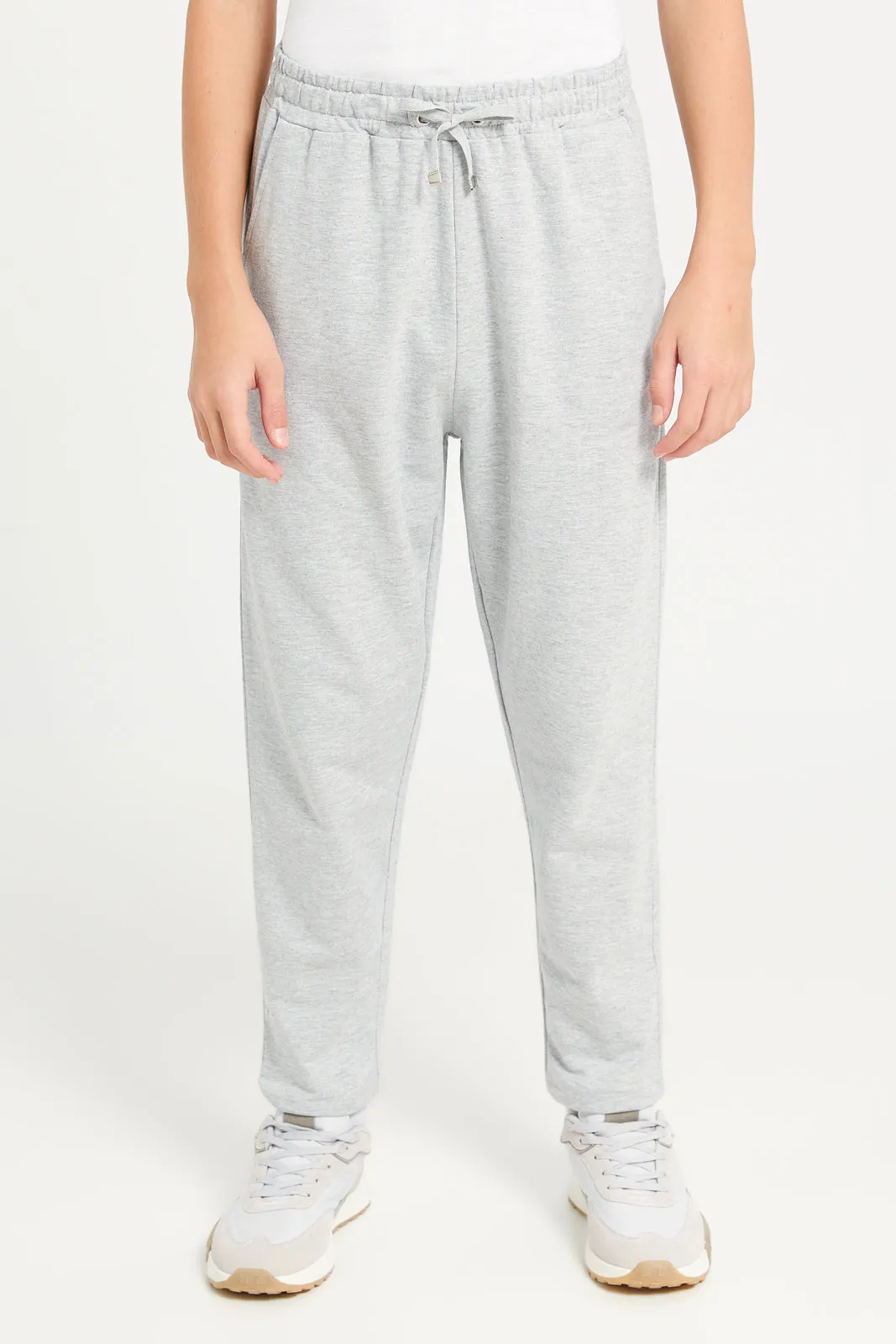 Senior Boys Grey Basic Track Pants