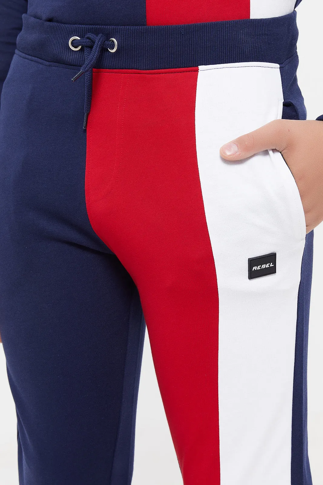 Senior Boys Navy Colour block Coordinated Active Pants