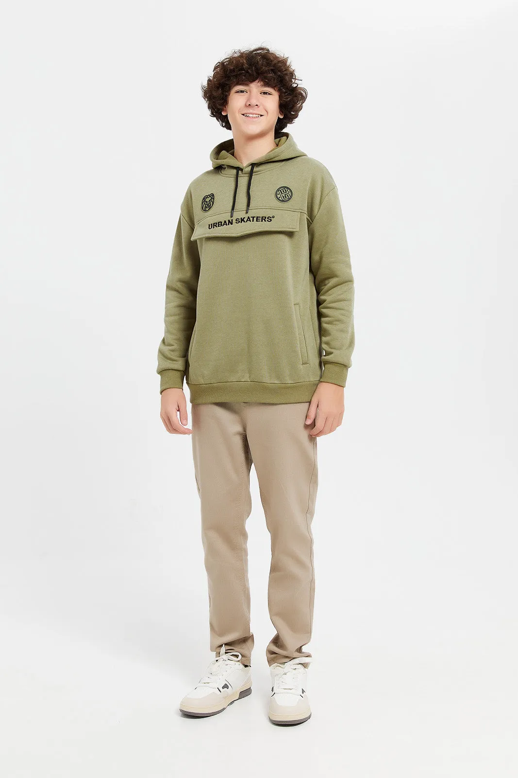 Senior Boys Olive Oversize Sweatshirt