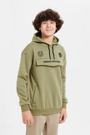 Senior Boys Olive Oversize Sweatshirt