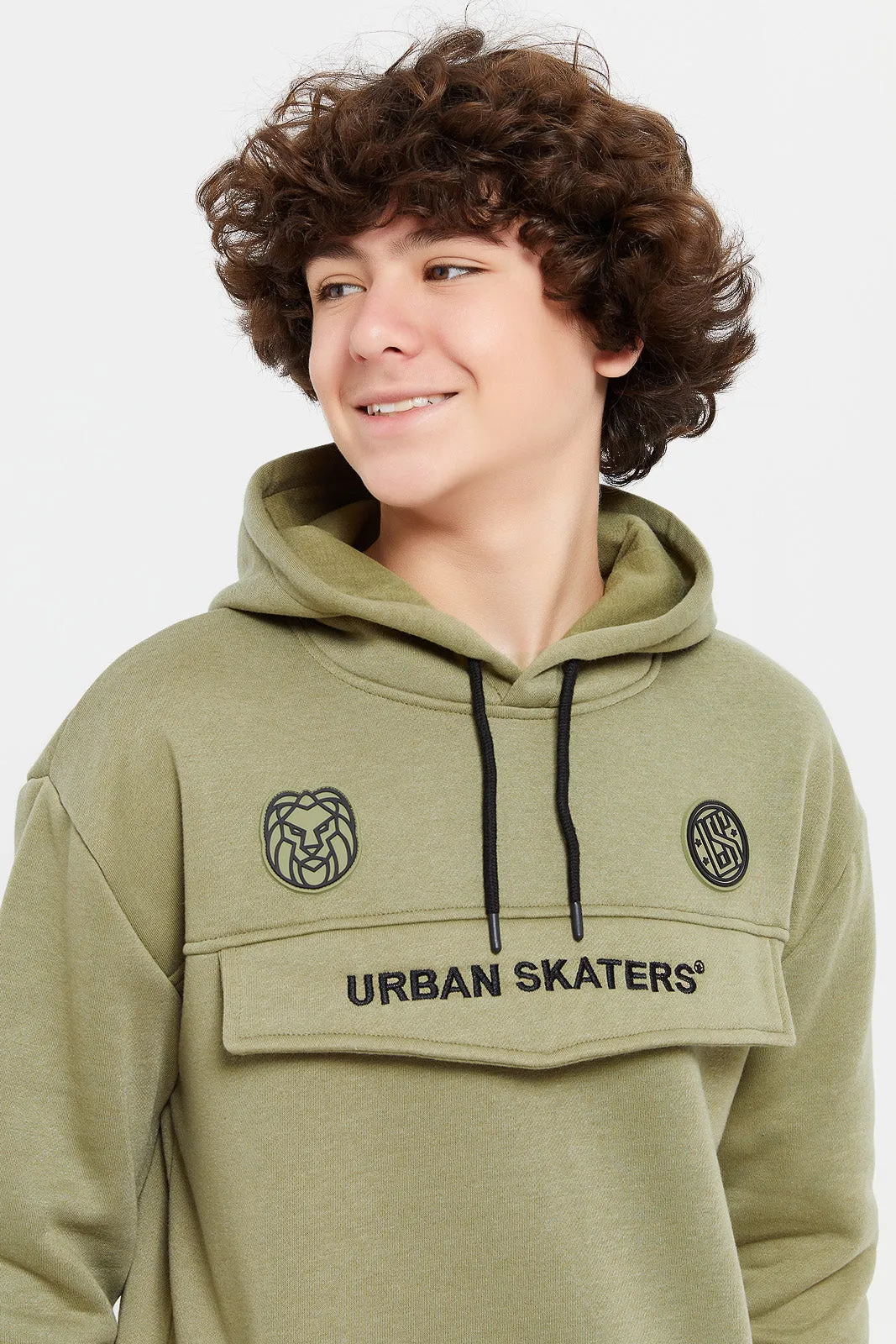 Senior Boys Olive Oversize Sweatshirt