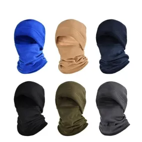 Set Winter Fleece Hat and Scarf Set Thermal Head Cover Tactical Warm Balaclava Face Mask Neck Warmer Sport Cycling Ski Scarf Hat