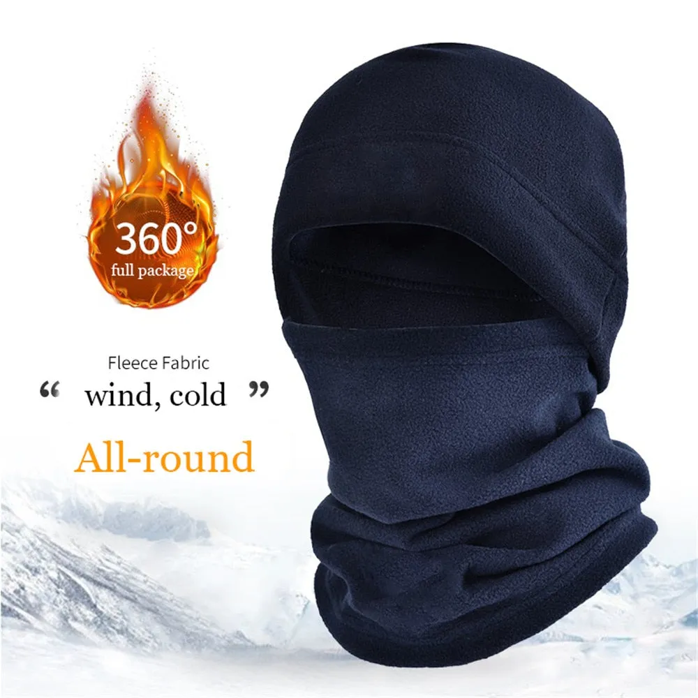 Set Winter Fleece Hat and Scarf Set Thermal Head Cover Tactical Warm Balaclava Face Mask Neck Warmer Sport Cycling Ski Scarf Hat