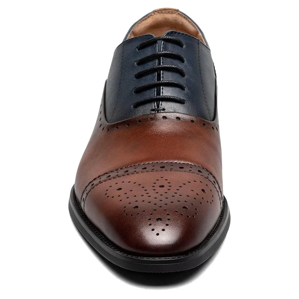 Stacy Adams Reynolds Brown and Navy Cap Toe Oxford Shoes