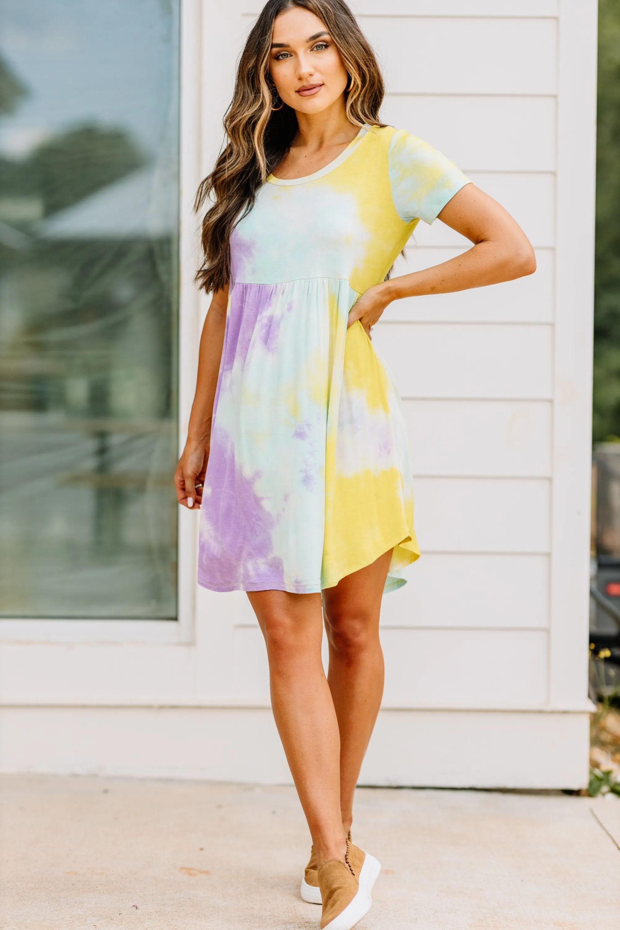 Stop Time Mint Green Tie Dye Babydoll Dress