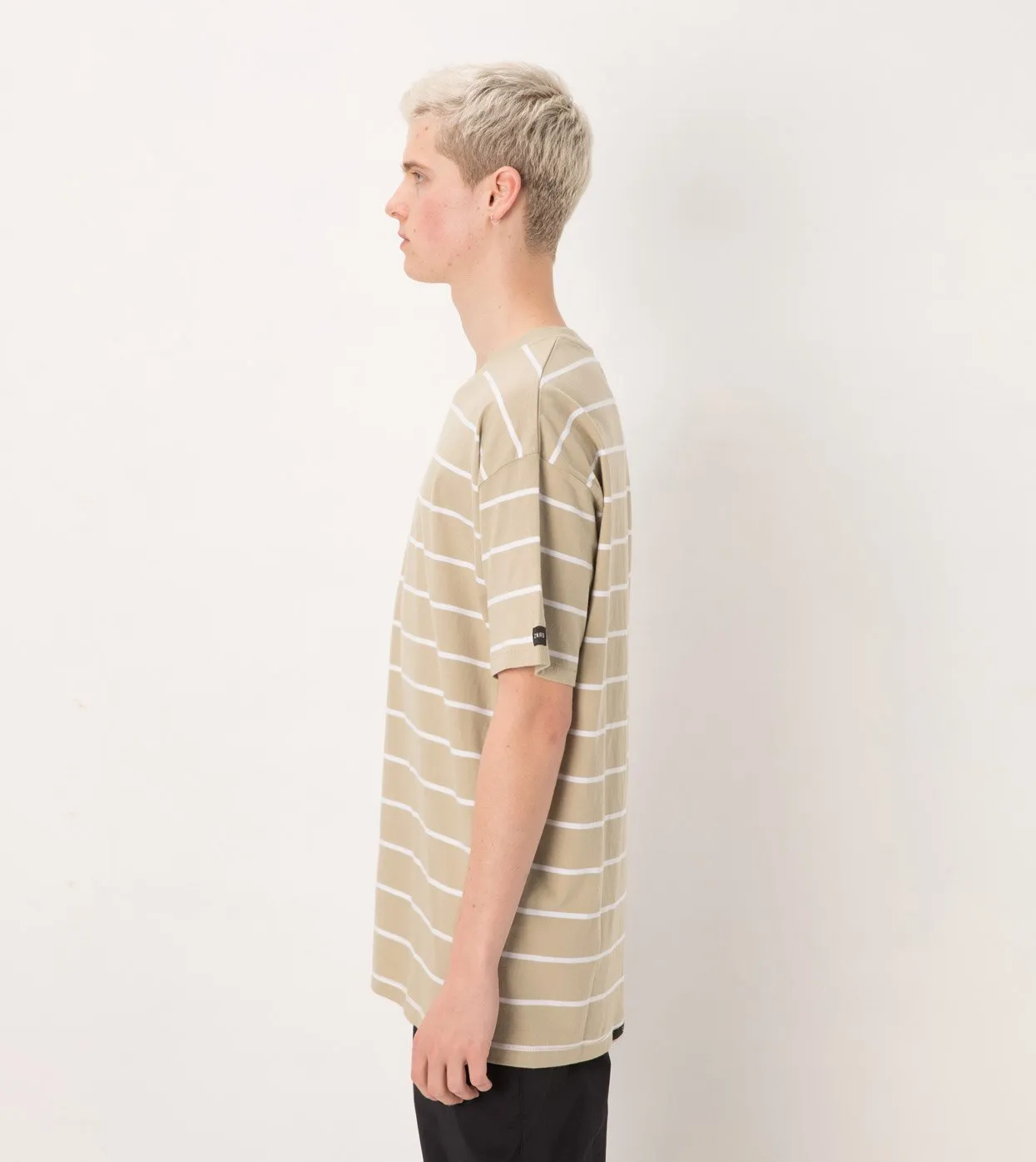 Stripe Box Tee Moss/White - Sale