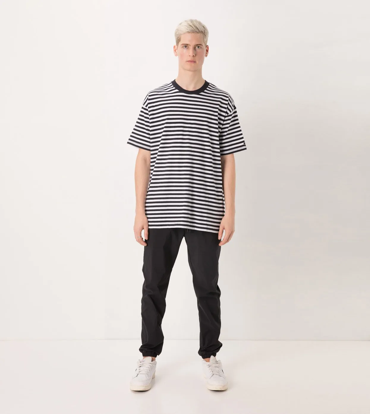 Stripe Box Tee White/Navy